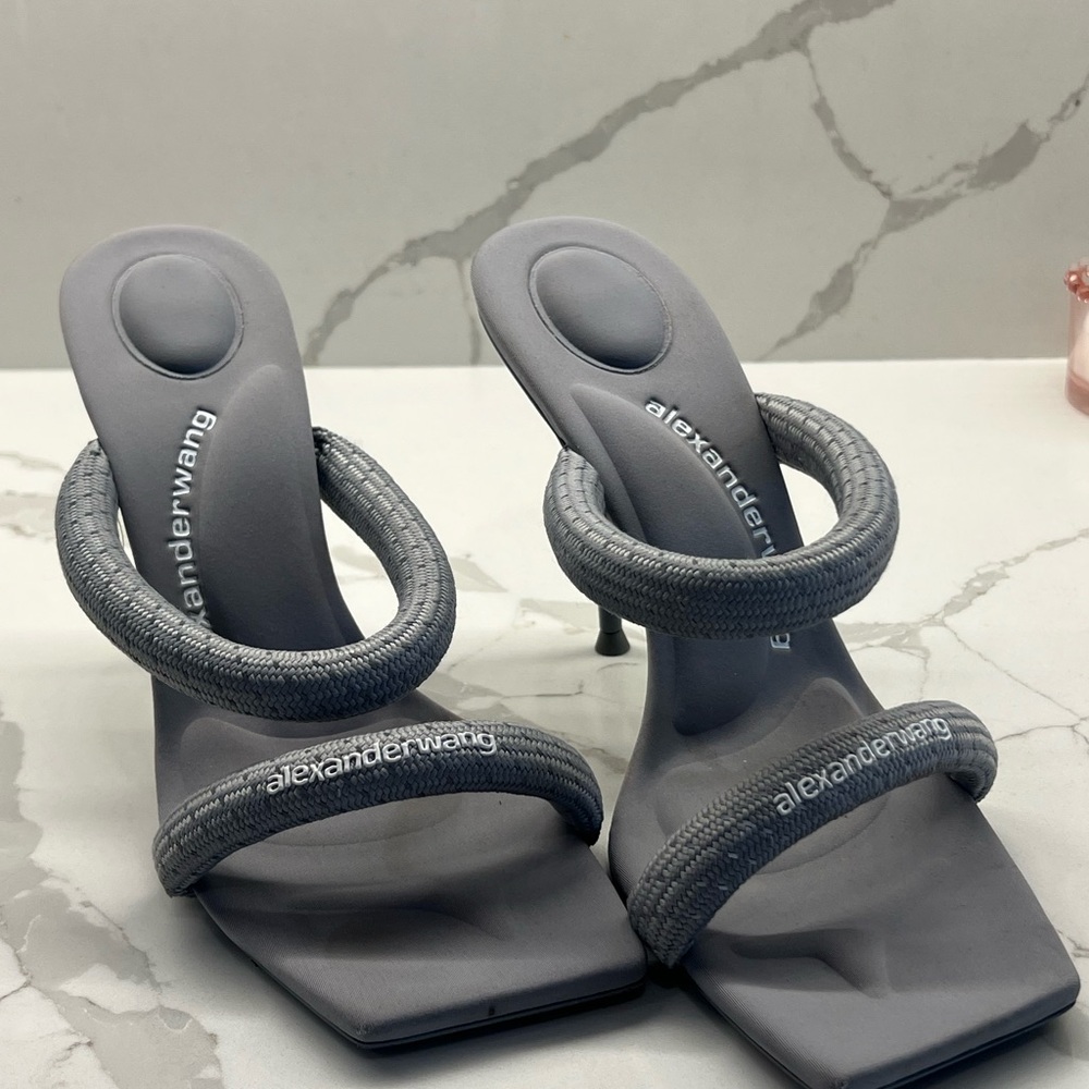 Alexander Wang Gray Heels with Sparkling Straps
